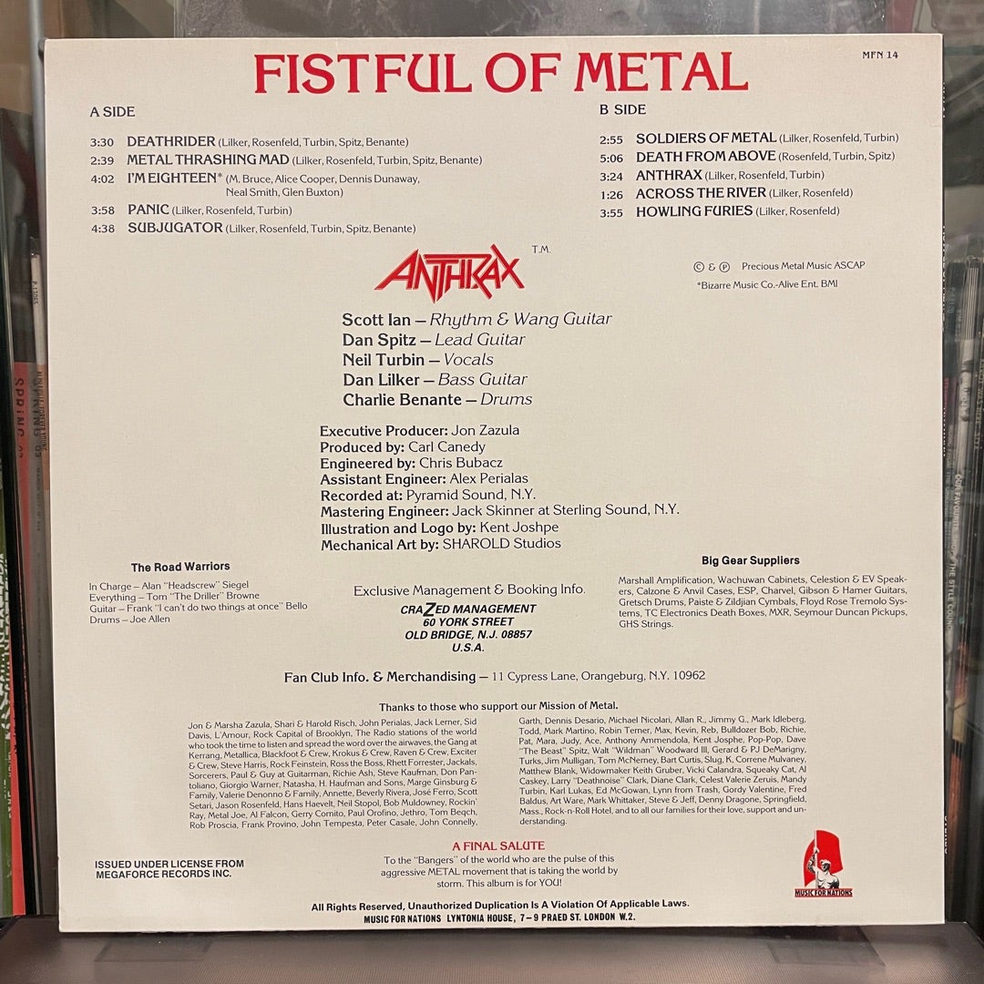 更新】ANTHRAX - Fistful Of Metal | HERETIC!!!