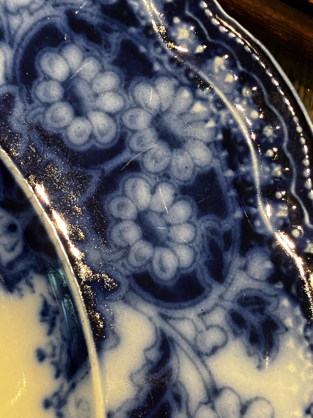 イギリスアンティーク＊幻の青フローブルーのプレート | アンティーク