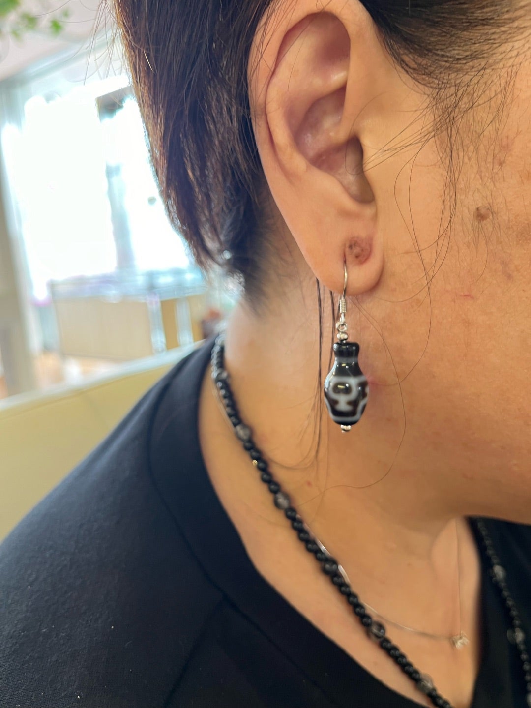 天珠ピアスと双弁財天天珠ブレス…宝瓶天珠、白蛇天珠 | パワーストーン