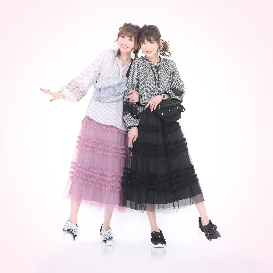 アンドラブショーでGET♡】パールビジューのメッシュふりるBODYバッグ