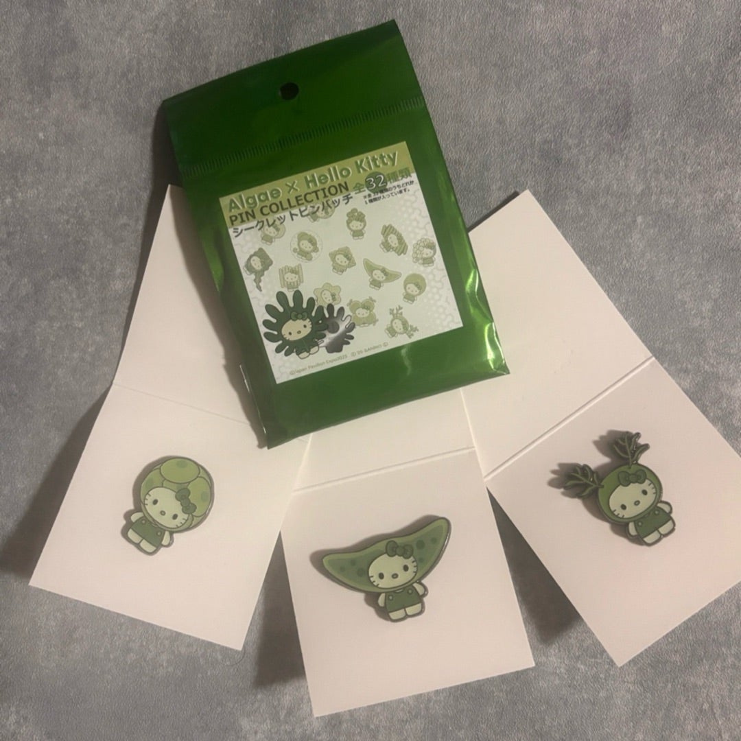 万博 TECH WORLD（台湾）とほぼパパクッキング&キティちゃんピンバッジ