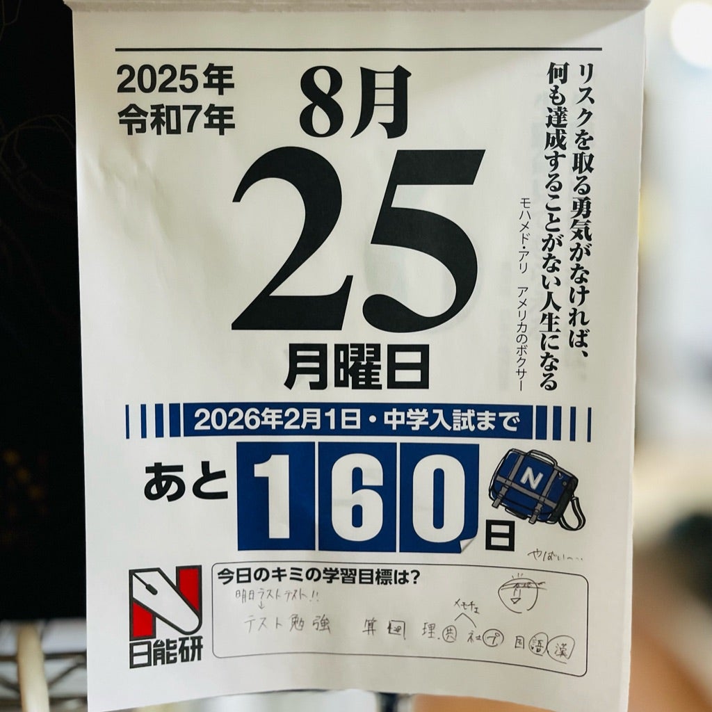 日能研 全国公開模試【合格判定テスト】の結果。過去問を進めて宿題も