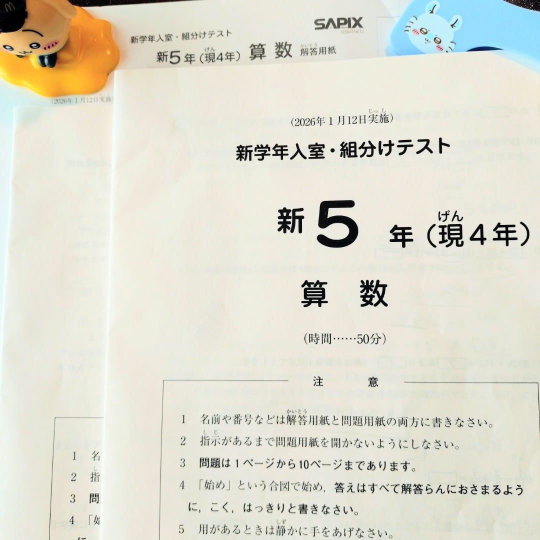 上の子・新小5 SAPIXさん 1月入室組分けテスト 成績速報を見て | 子供