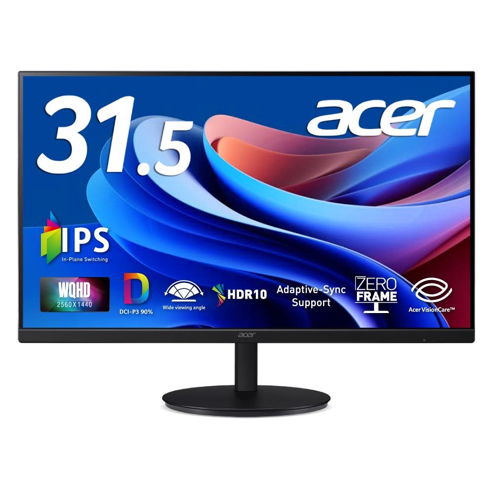 Acer 31.5インチ WQHD IPS 100Hz 1ms(VRB) 非光沢 10億7000万色 DCI-P3