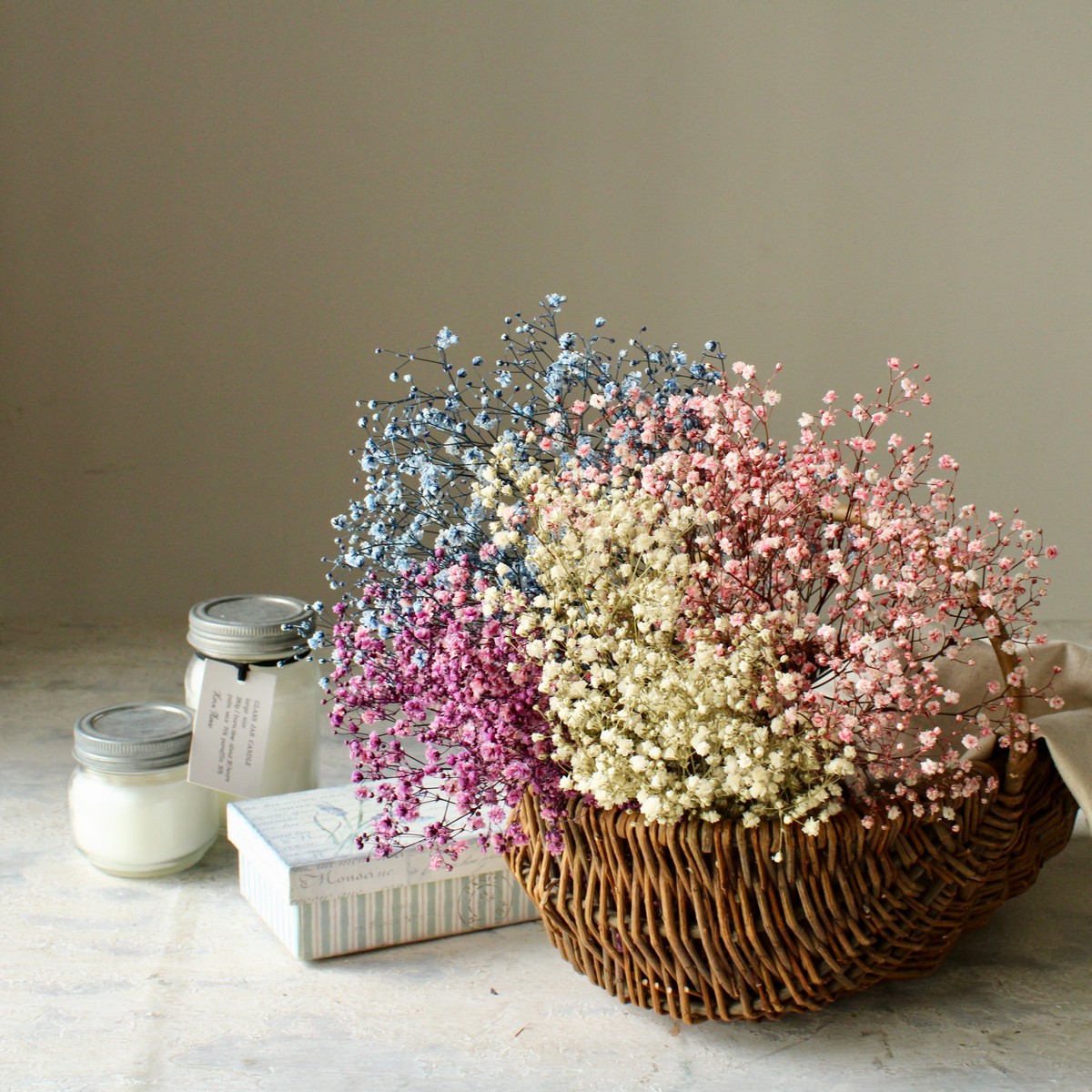 即日☆【プリザーブド】大地農園/アンティークプリザ・カスミ草 15g 白