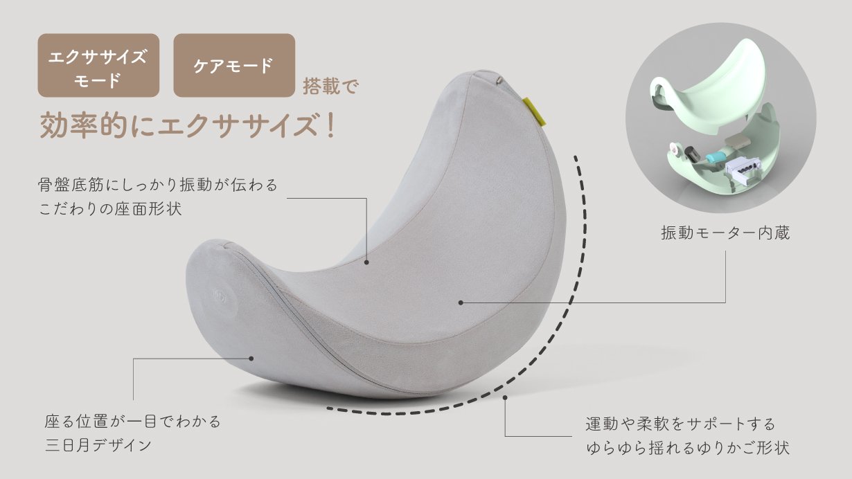 hermot Pelmond】振動する三日月クッションで骨盤底筋エクササイズ