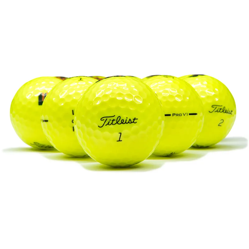 Titleist Pro V1 Yellow Logo Overrun Golf Balls - Golfballs.com
