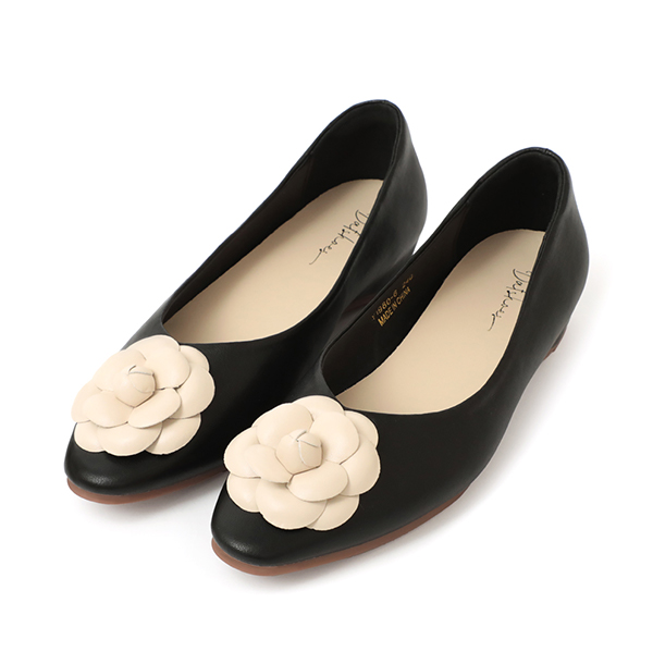 小香風山茶花內增高娃娃鞋黑│ D+AF 官方購物網站