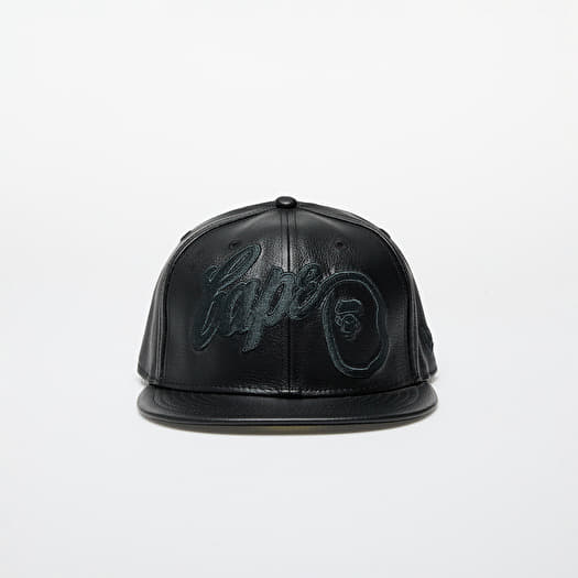 Caps A BATHING APE x New Era 59Fifty Leather Cap M Black