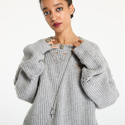 Sweaters HELIOT EMIL Convex Distressed Knit UNISEX Light Grey