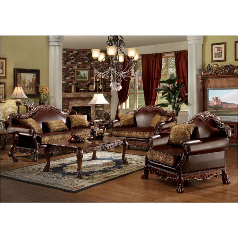 15160 Acme Furniture Pu Fabric Sofa - Cherry Oak