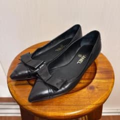 CHANEL】リボンパンプス ブラック サイズ36½ / sh142 - メルカリ