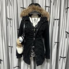 平成ギャル y2k リアルファー ミニタリー モッズコート フェアリー