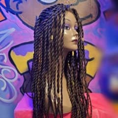 エボニーウィッグ ロング タイトロープウィッグ レースフロント 黒