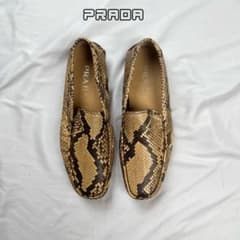 PRADA python driving shoes loafers - メルカリ