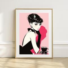 オードリー・ヘップバーン A4 ポスターアート 作品番号#Hepburn_D25