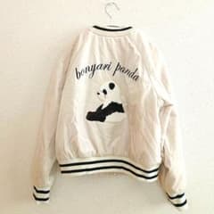 フランシュリッペ ぼんやりパンダ ベロアスカジャン サイズM 白 - メルカリ