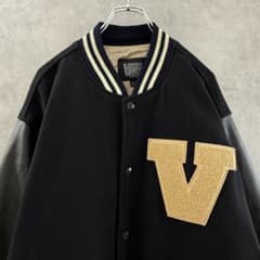 90s ヴィンテージ VANS レザースタジャン ブラック L - メルカリ