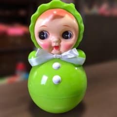 おきあがりこぼし 昭和レトロ 可愛い 国産 緑 - メルカリ