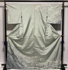 D323本場大島紬 辻ヶ花 絞り 訪問着 正絹着物 袷 しつけ糸付き未使用極