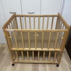 取説付き送料込み】ベビーベッドミニ 西松屋 ヤトミ 木製 NEタイプ