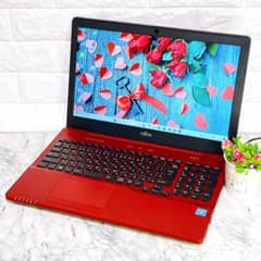 美品✨綺麗な赤✨爆速SSD薄型ノートパソコン✨Windows11カメラ