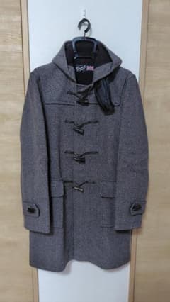 値下げ】グローバーオール ダッフルコート ヘリンボーン柄グレー