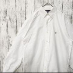 RalphLauren ラルフローレン 長袖 シャツ ロゴ刺繍 ホワイト - メルカリ