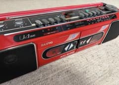 SANYO 赤 ダブルラジカセ U4-W41 一部動作確認済 昭和レトロ - メルカリ