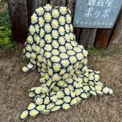 USA vintage】 グラニーブランケット 花柄 デイジー アメリカ - メルカリ