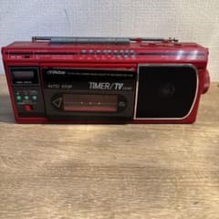 レトロ】日本ビクターラジオカセットレコーダーRC-S180赤 ジャンク品