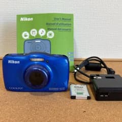 Nikon COOLPIX S32 デジタルカメラ 青 防水機能を備えた - メルカリ