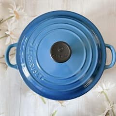 ♡ルクルーゼ ココットロンド マルセイユブルー 20cm 両手鍋 青 新品