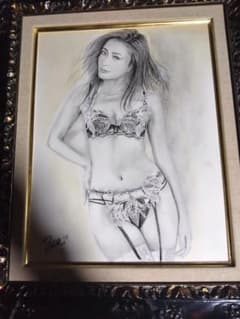 裸婦、美人画、絵画6FしなりW山本英二、肉筆、真作、高級額縁、高塚