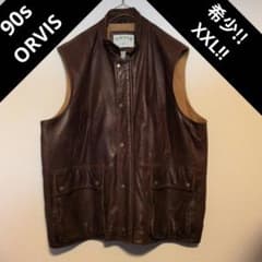 希少】90s ORVIS レザーベスト XXL - メルカリ