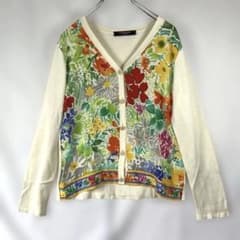LEONARD レオナール 花柄 カーディガン シルク混 長袖 PARIS - メルカリ