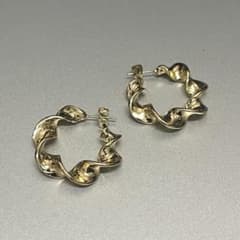 常田大希 ピアス ゴールド ツイストフープピアス 両耳 シルバー925