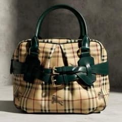 本物】バーバリー y2k ハンドバッグ PVCレザー ノバチェック ベルト