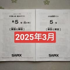 サピックス新5年生 2025年3月 3月度組分けテスト 復習テスト 新小5