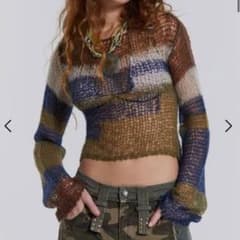 jaded london メッシュ ニット ハンソヒ ジェイディッドロンドン