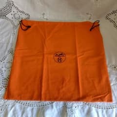 HERMES 53cm×48cm エルメス 巾着袋 保存袋 オレンジ - メルカリ