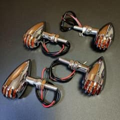 アルミ製バードケージウインカー チョッパー 流線形 クラシック 管