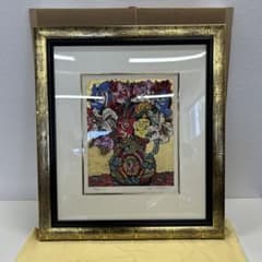 井上和久油彩画 自転車と少女