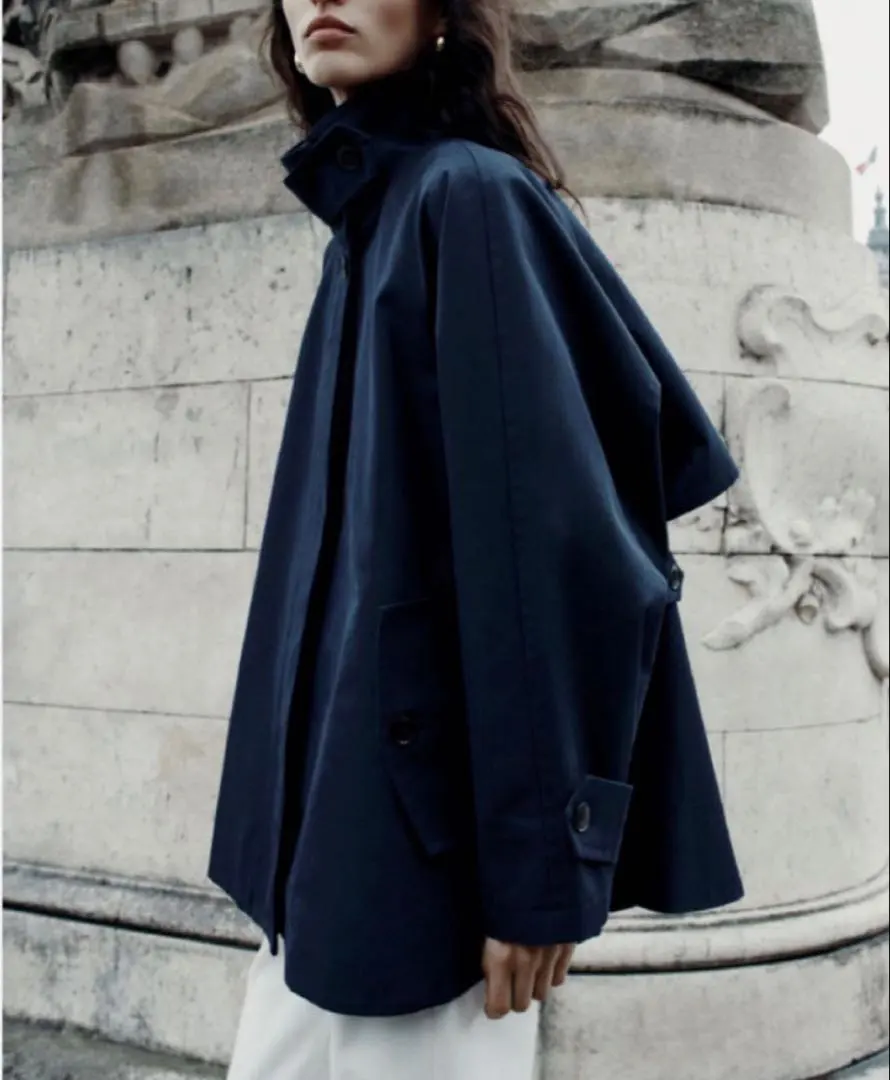 2026年最新】ZARA カラー：ネイビー系 ポンチョ・ケープコートの人気