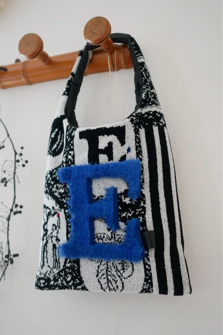 エバゴス×ウサギ プゥ トワ 限定 紅藤 シェニール織りパッチワーク