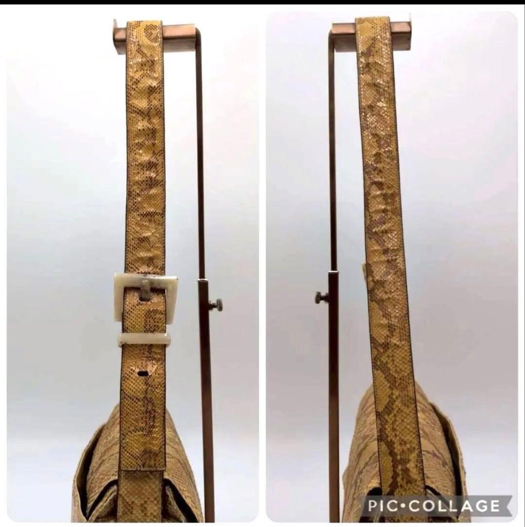 ✨PRADAプラダ✨パイソンショルダーバッグ 肩掛け・斜め掛けベージュ系