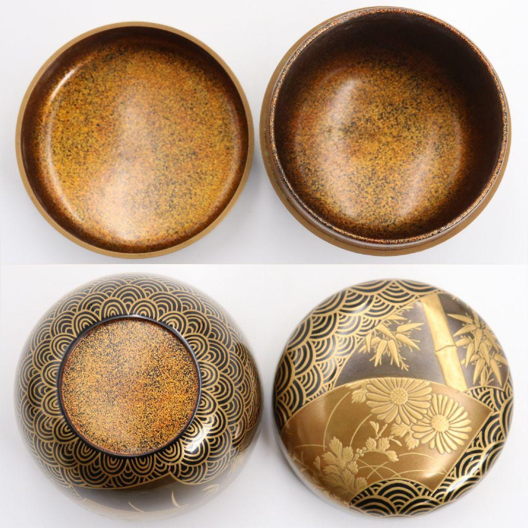 Gojyo様専用 青海波に五君子蒔絵 中棗 松竹梅 内金梨子地 茶道具 M881