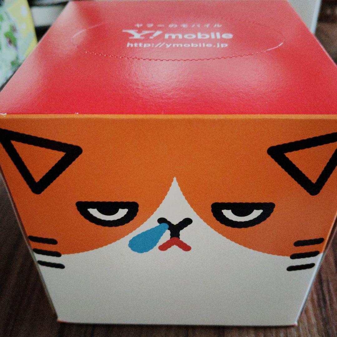 Y!mobile 猫デザインボックスティッシュ - メルカリ