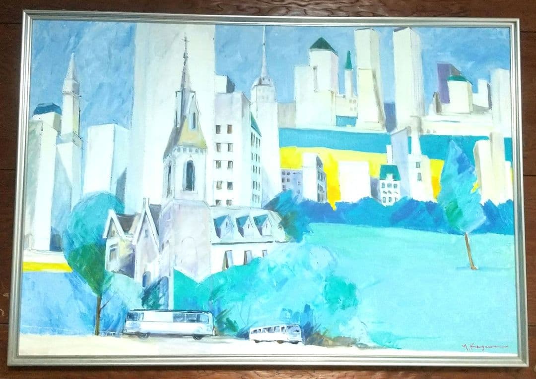 【大型絵画】香川 昌久 「街の形」ニューヨーク・マンハッタン (1993年)