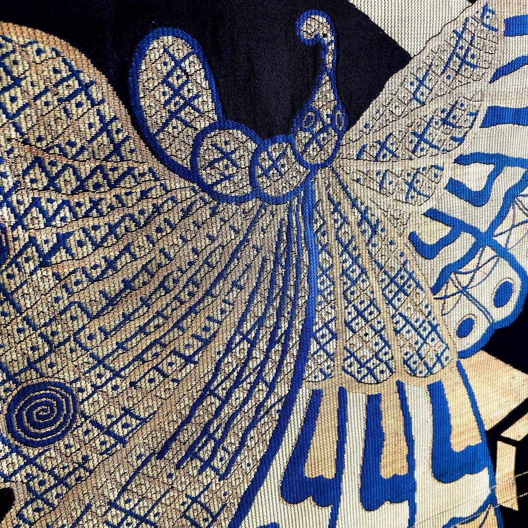 アンティーク京袋帯　蝶々の織り出し　大正ロマン　上質　正絹　No.2-26